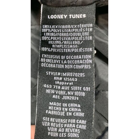 Looney Tunes Members Only Goon Squad Jacket Mens Large Black Hooded Windbreaker - Picture 4 of 16